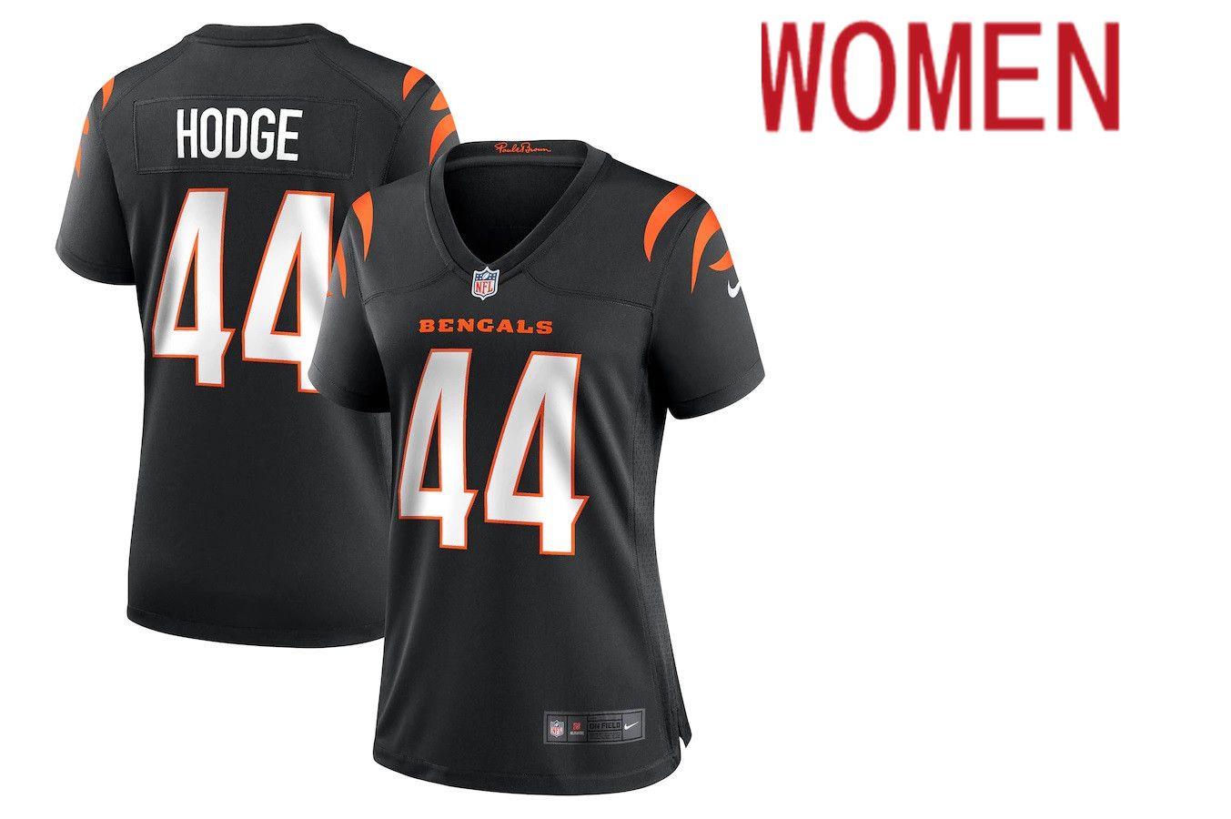 Women Cincinnati Bengals #44 Darius Hodge Nike Black Game NFL Jersey->women nfl jersey->Women Jersey